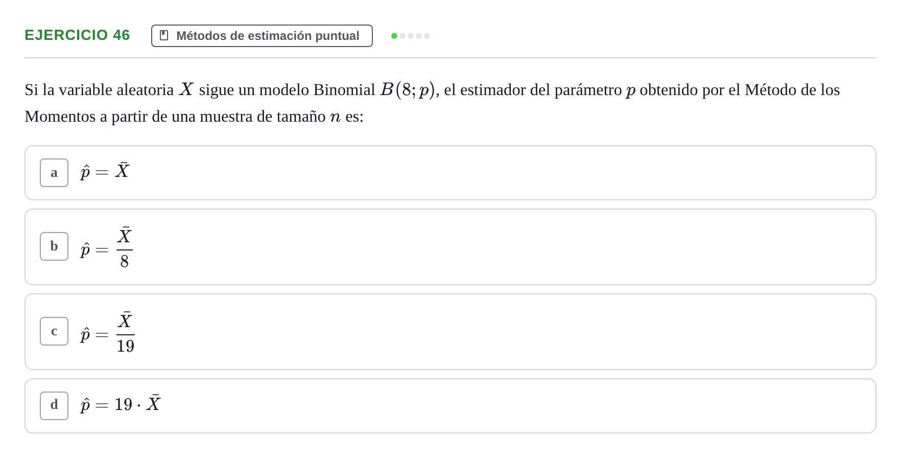 Enunciado: Problema 46 · Estadística II UB Colección de exámenes resueltos de Estadística II (Parte 1)