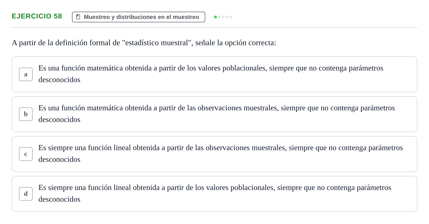 Enunciado: Problema 58 · Estadística II UB Colección de exámenes resueltos de Estadística II (Parte 1)