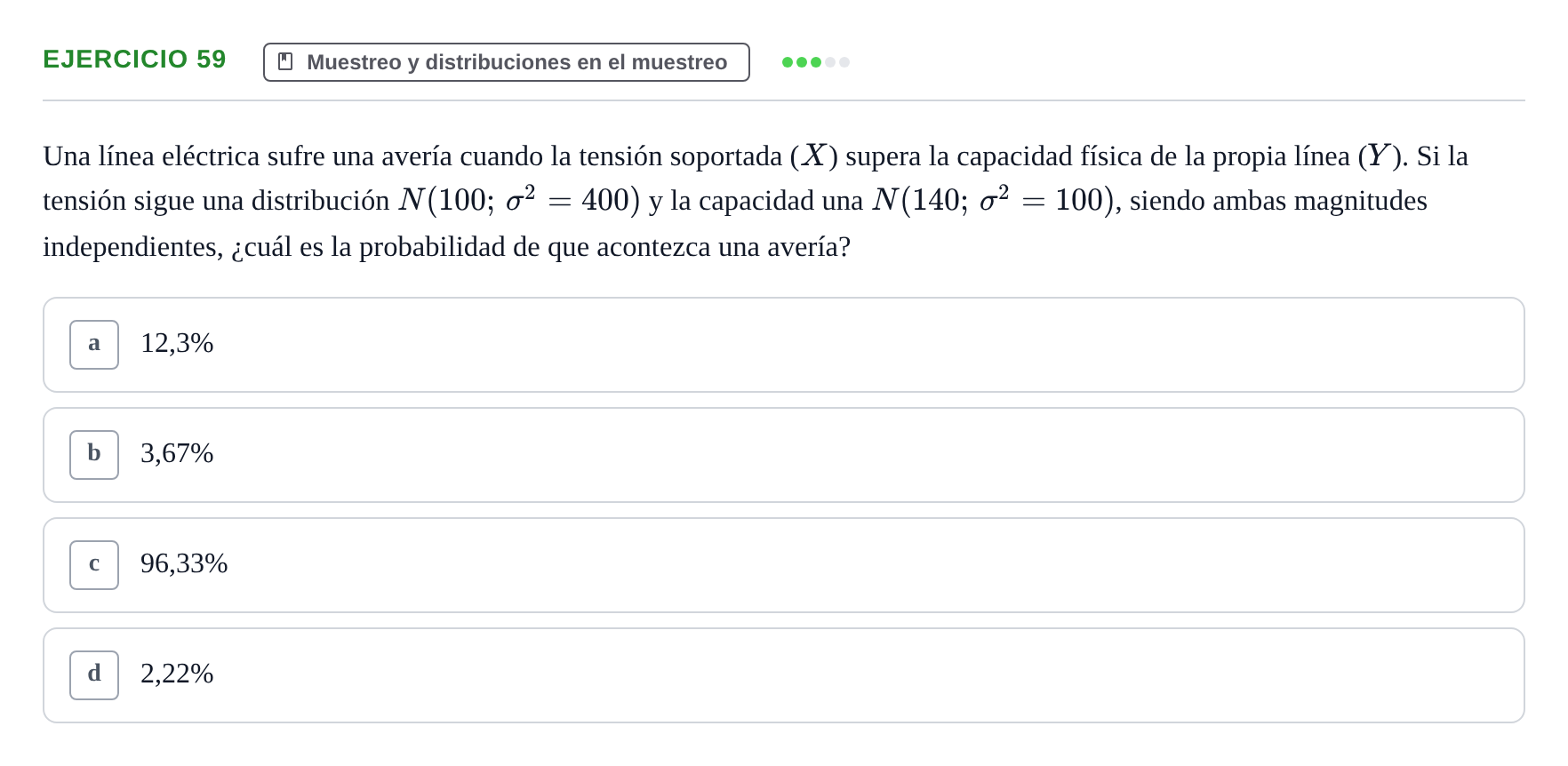 Enunciado: Problema 59 · Estadística II UB Colección de exámenes resueltos de Estadística II (Parte 1)