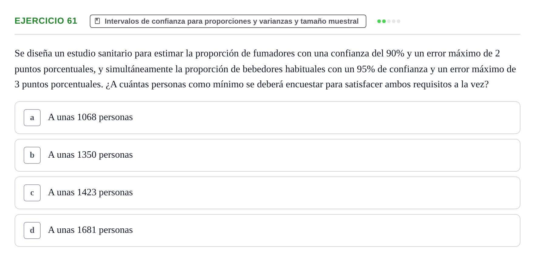 Enunciado: Problema 61 · Estadística II UB Colección de exámenes resueltos de Estadística II (Parte 1)