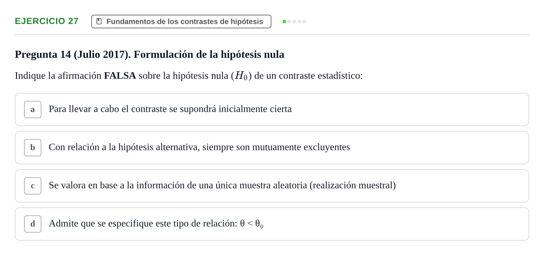 Enunciado: Problema 27 · Estadística II UB Colección de exámenes resueltos de Estadística II (Parte 1)
