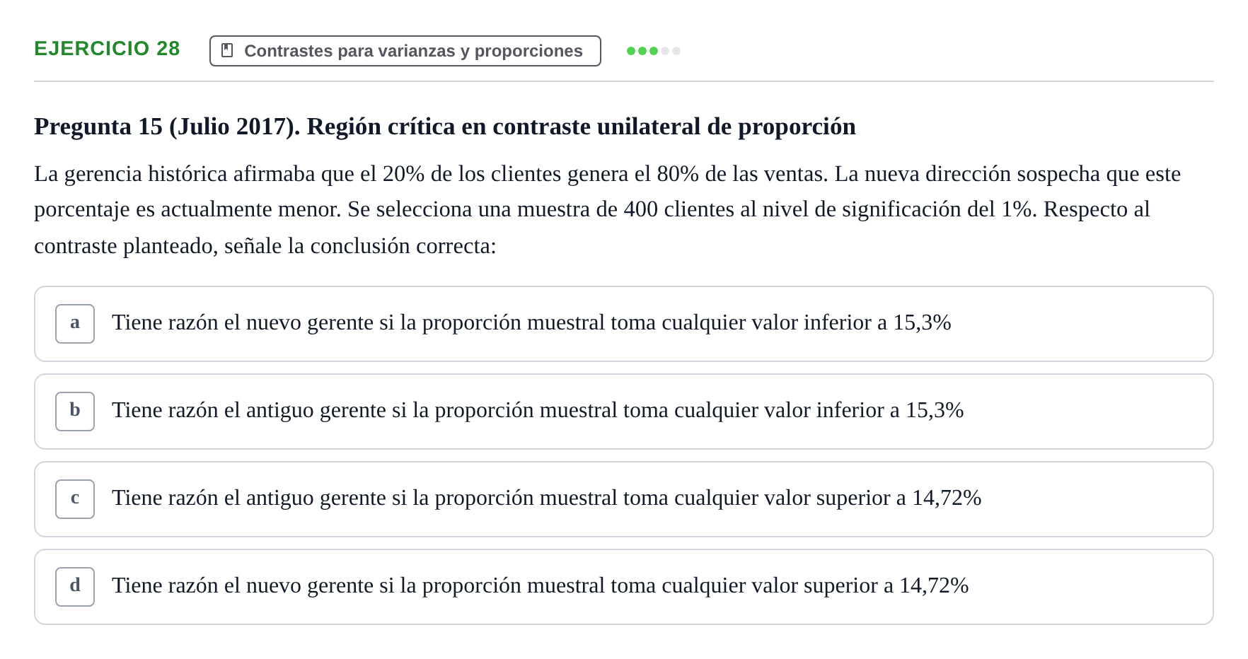 Enunciado: Problema 28 · Estadística II UB Colección de exámenes resueltos de Estadística II (Parte 1)