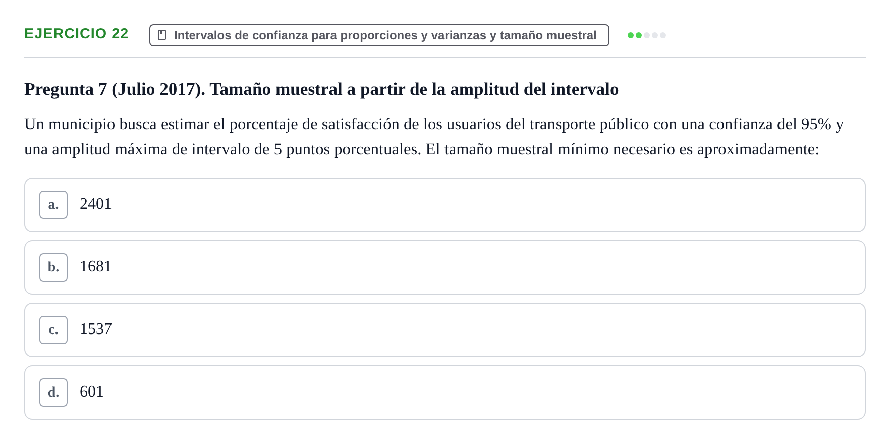 Enunciado: Problema 22 · Estadística II UB Colección de exámenes resueltos de Estadística II (Parte 1)