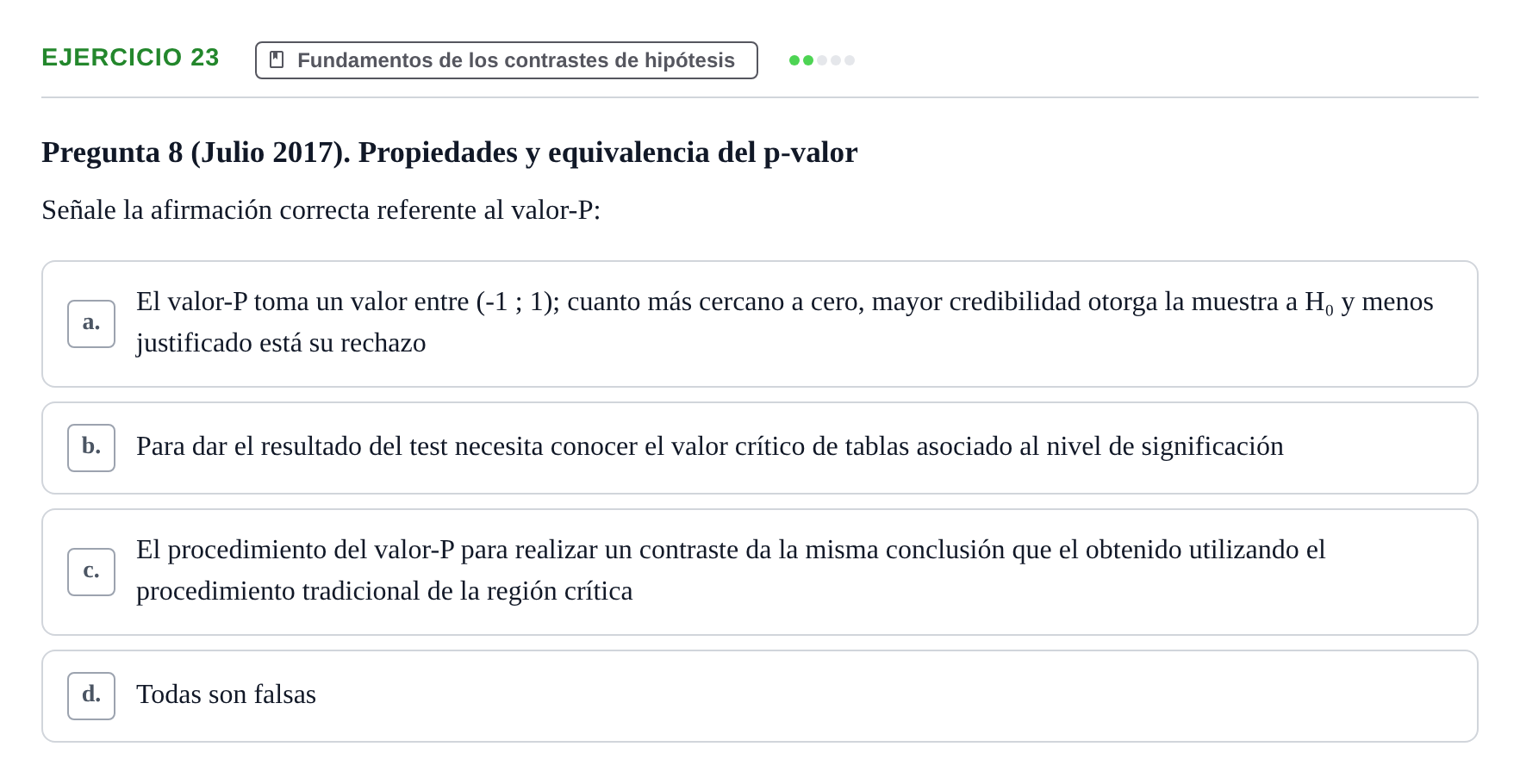 Enunciado: Problema 23 · Estadística II UB Colección de exámenes resueltos de Estadística II (Parte 1)