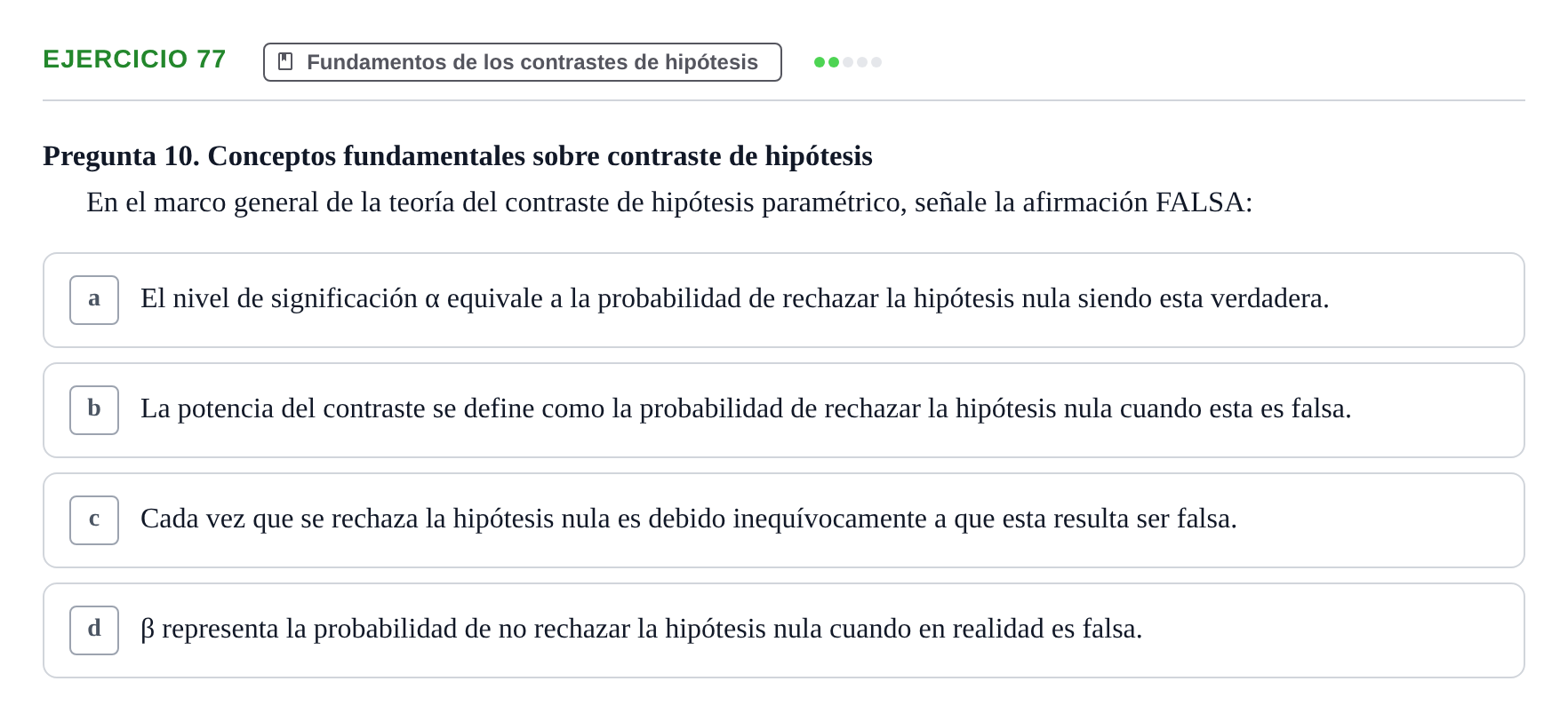 Enunciado: Problema 77 · Estadística II UB Colección de exámenes resueltos de Estadística II (Parte 1)