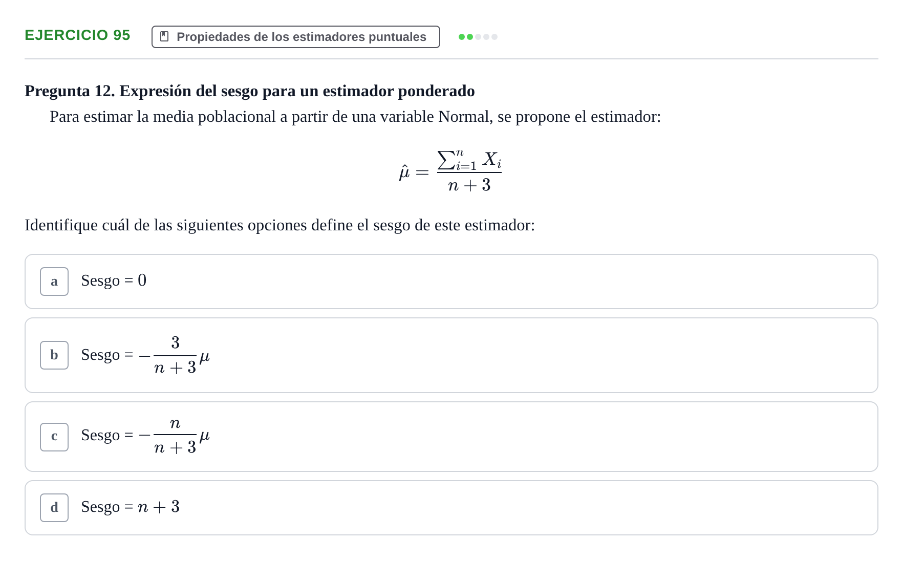 Enunciado: Problema 95 · Estadística II UB Colección de exámenes resueltos de Estadística II (Parte 1)