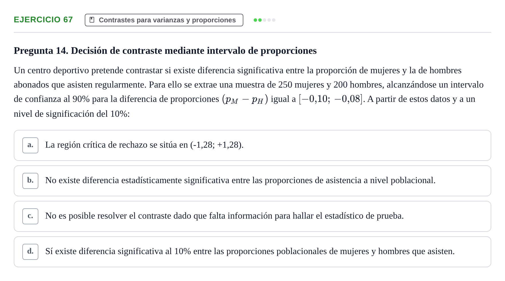 Enunciado: Problema 67 · Estadística II UB Colección de exámenes resueltos de Estadística II (Parte 1)
