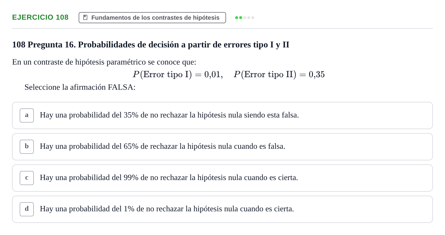 Enunciado: Problema 108 · Estadística II UB Colección de exámenes resueltos de Estadística II (Parte 1)