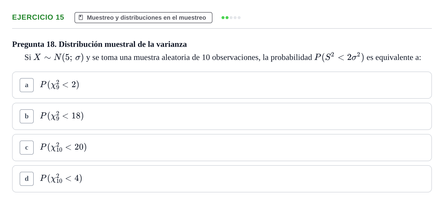 Enunciado: Problema 15 · Estadística II UB Colección de exámenes resueltos de Estadística II (Parte 1)