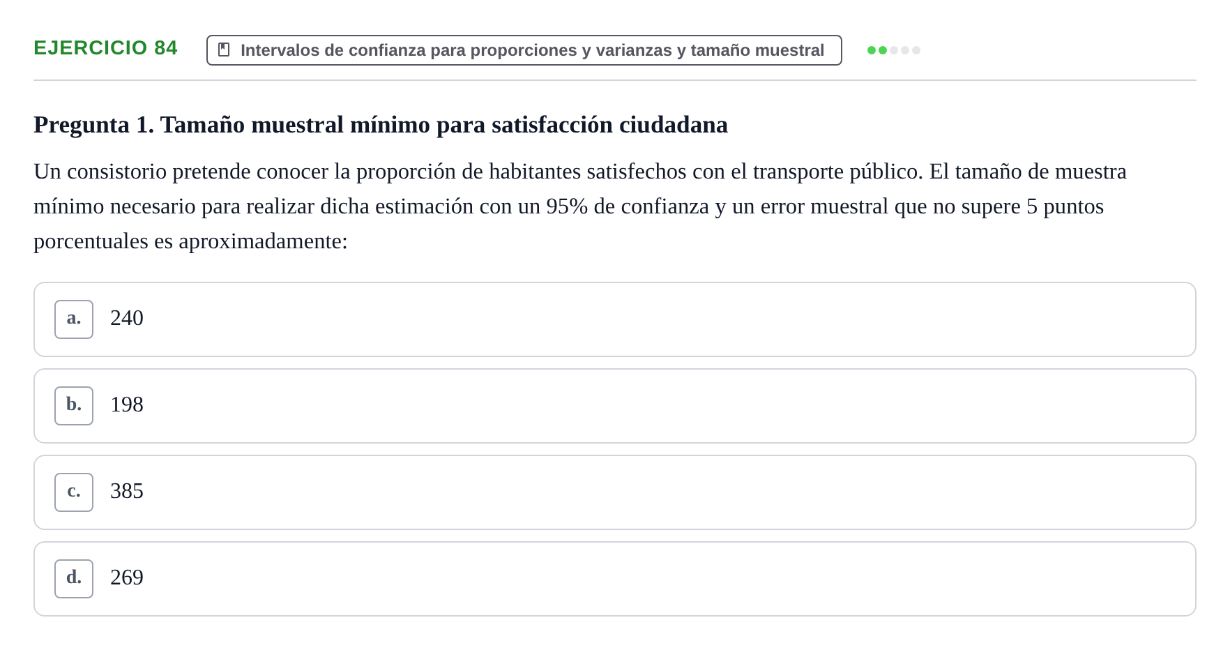 Enunciado: Problema 84 · Estadística II UB Colección de exámenes resueltos de Estadística II (Parte 1)