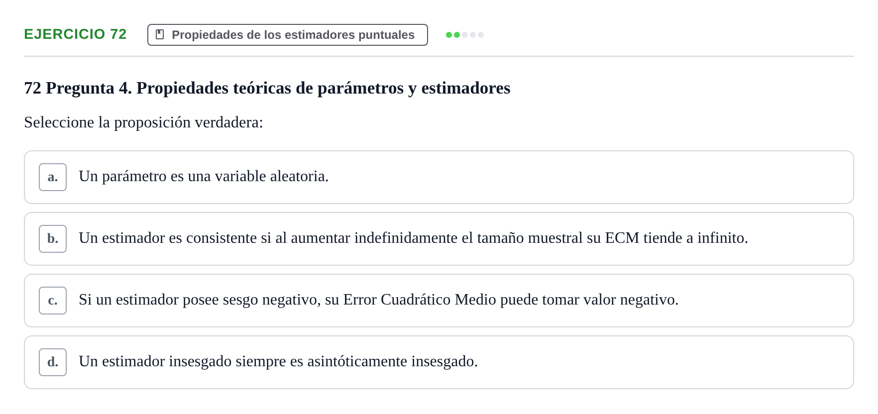 Enunciado: Problema 72 · Estadística II UB Colección de exámenes resueltos de Estadística II (Parte 1)