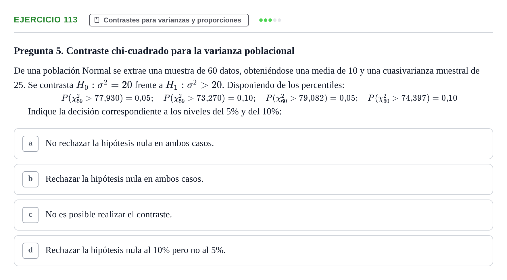 Enunciado: Problema 113 · Estadística II UB Colección de exámenes resueltos de Estadística II (Parte 1)