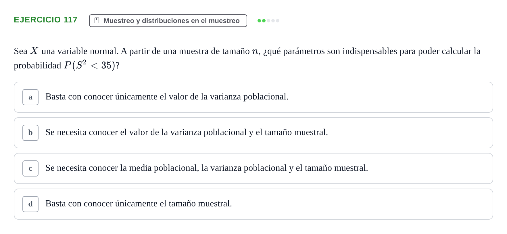 Enunciado: Problema 117 · Estadística II UB Colección de exámenes resueltos de Estadística II (Parte 1)