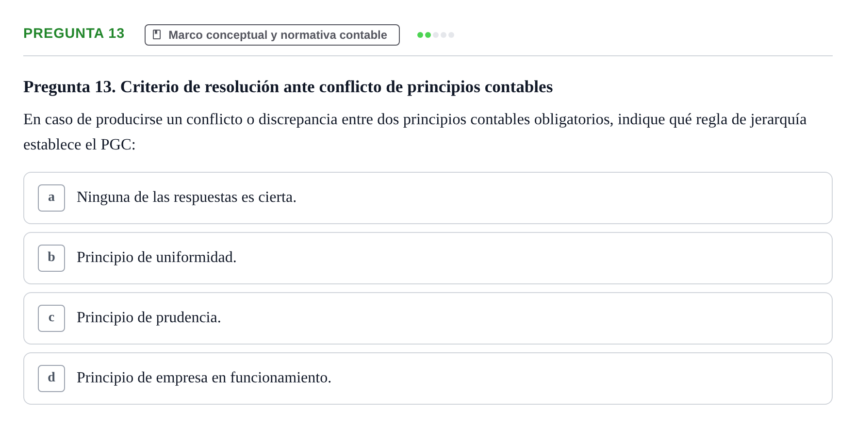 Enunciado: Pregunta 13 · Comptabilitat II UB Examen Final de Contabilidad Financiera II (Parte 1)