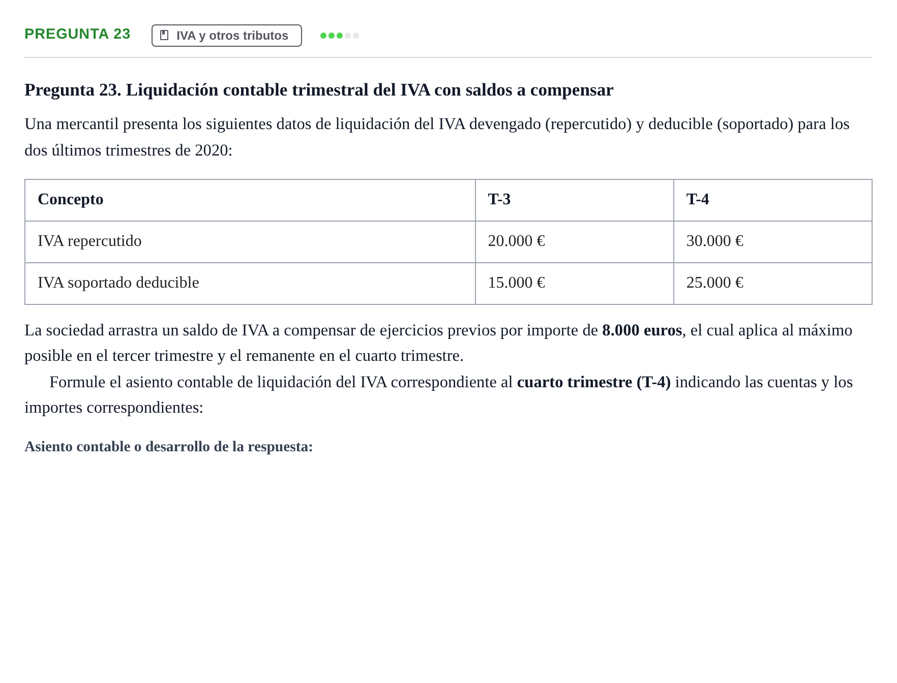 Enunciado: Pregunta 23 · Comptabilitat II UB Examen Final de Contabilidad Financiera II (Parte 1)