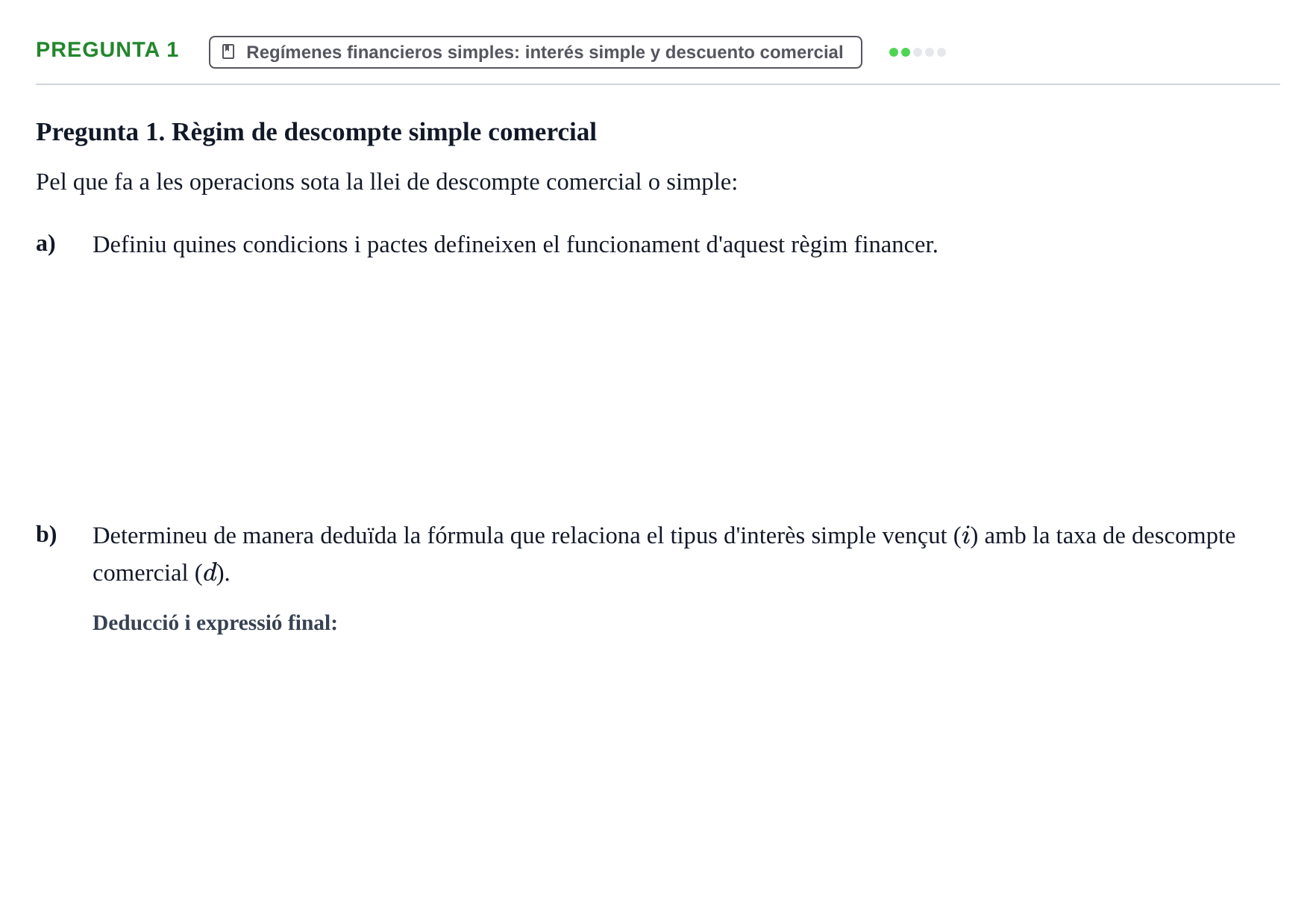 Enunciado: Pregunta 1 · Matemàtica Financera UB 2019