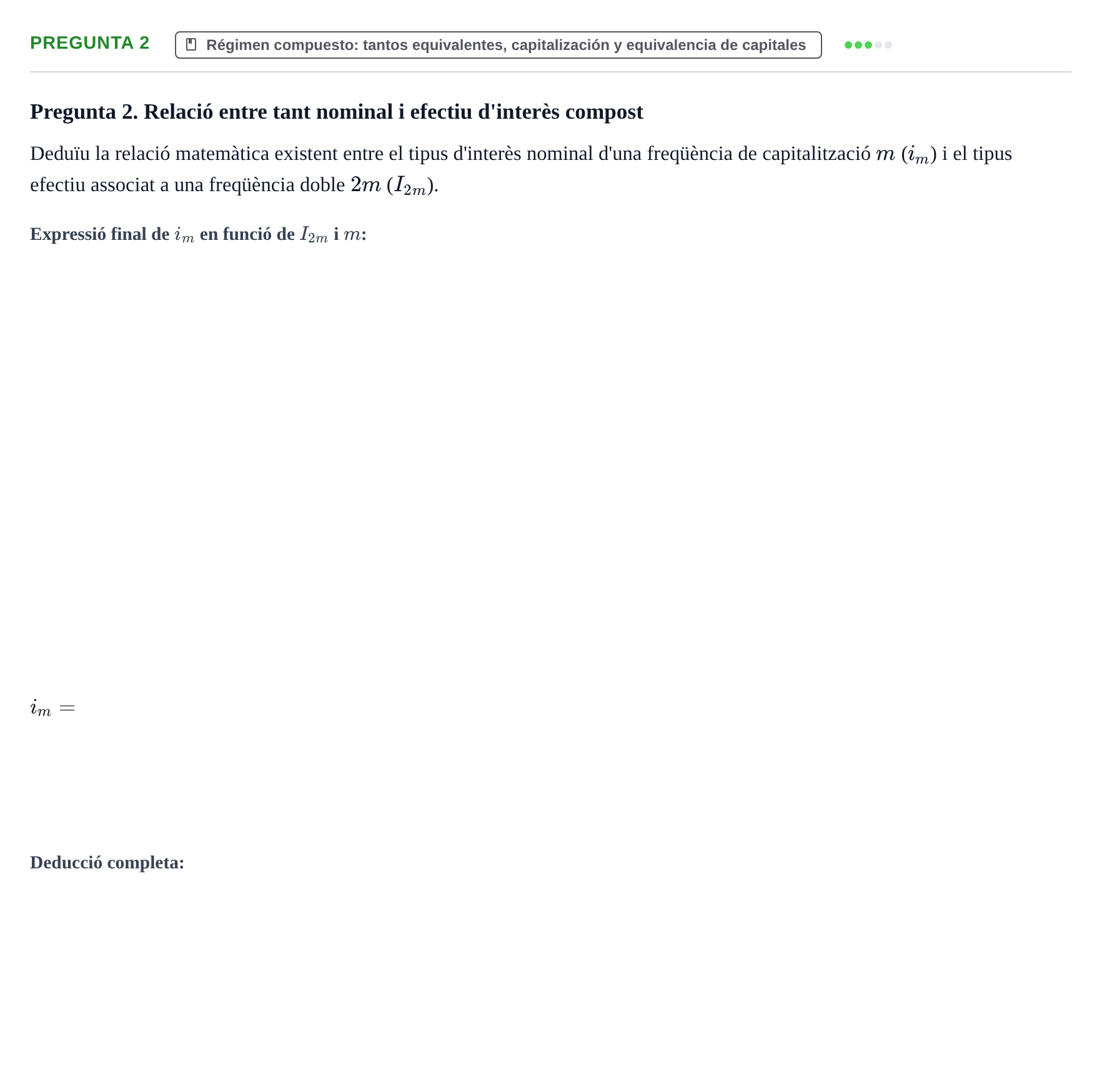 Enunciado: Pregunta 2 · Matemàtica Financera UB 2019