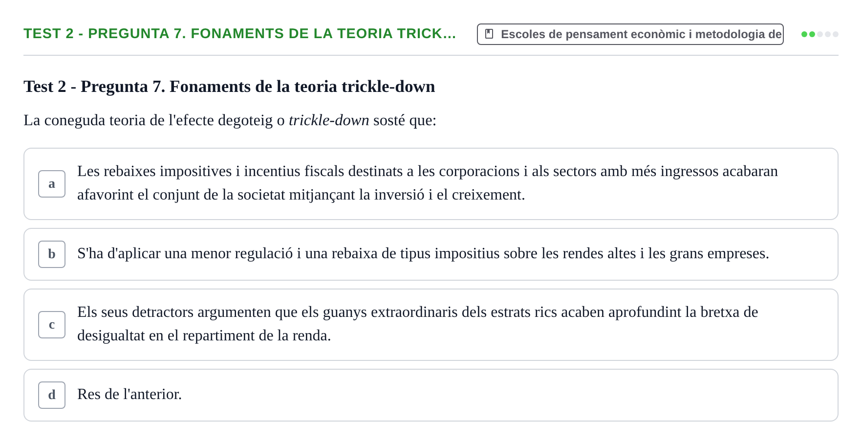 Enunciado: Ejercicio Test 2 - Pregunta 7. Fonaments de la teoria trick… · Entorn Econòmic Mundial UB 2023
