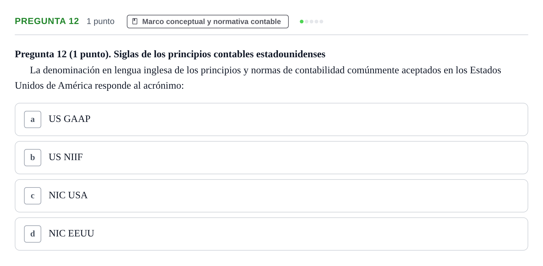 Enunciado: Pregunta 12 · Comptabilitat II UB 2007