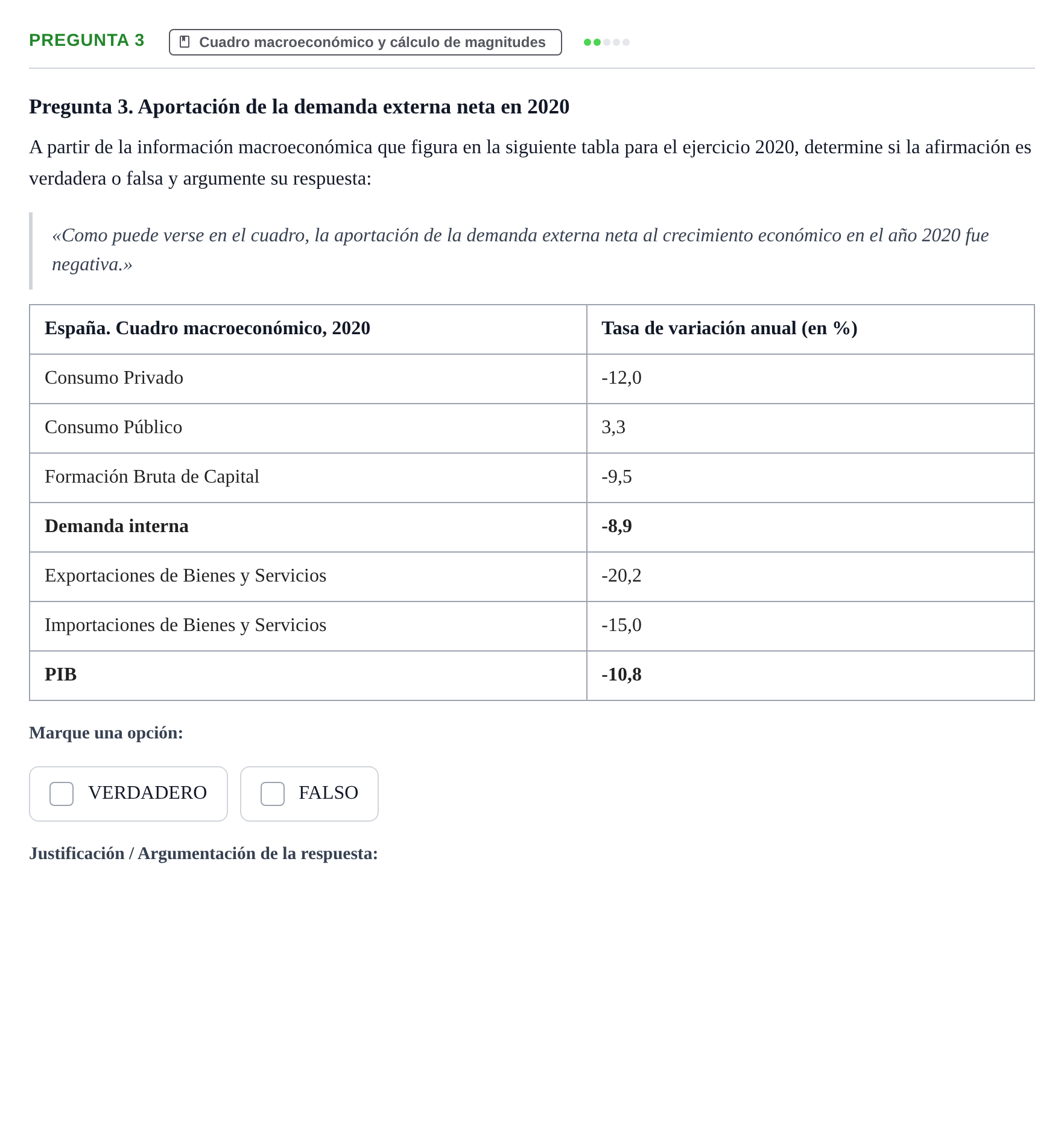Enunciado: Pregunta 3 · Entorn Econòmic Espanyol UB Examen de Entorno Económico Español (Convocatoria de Enero)