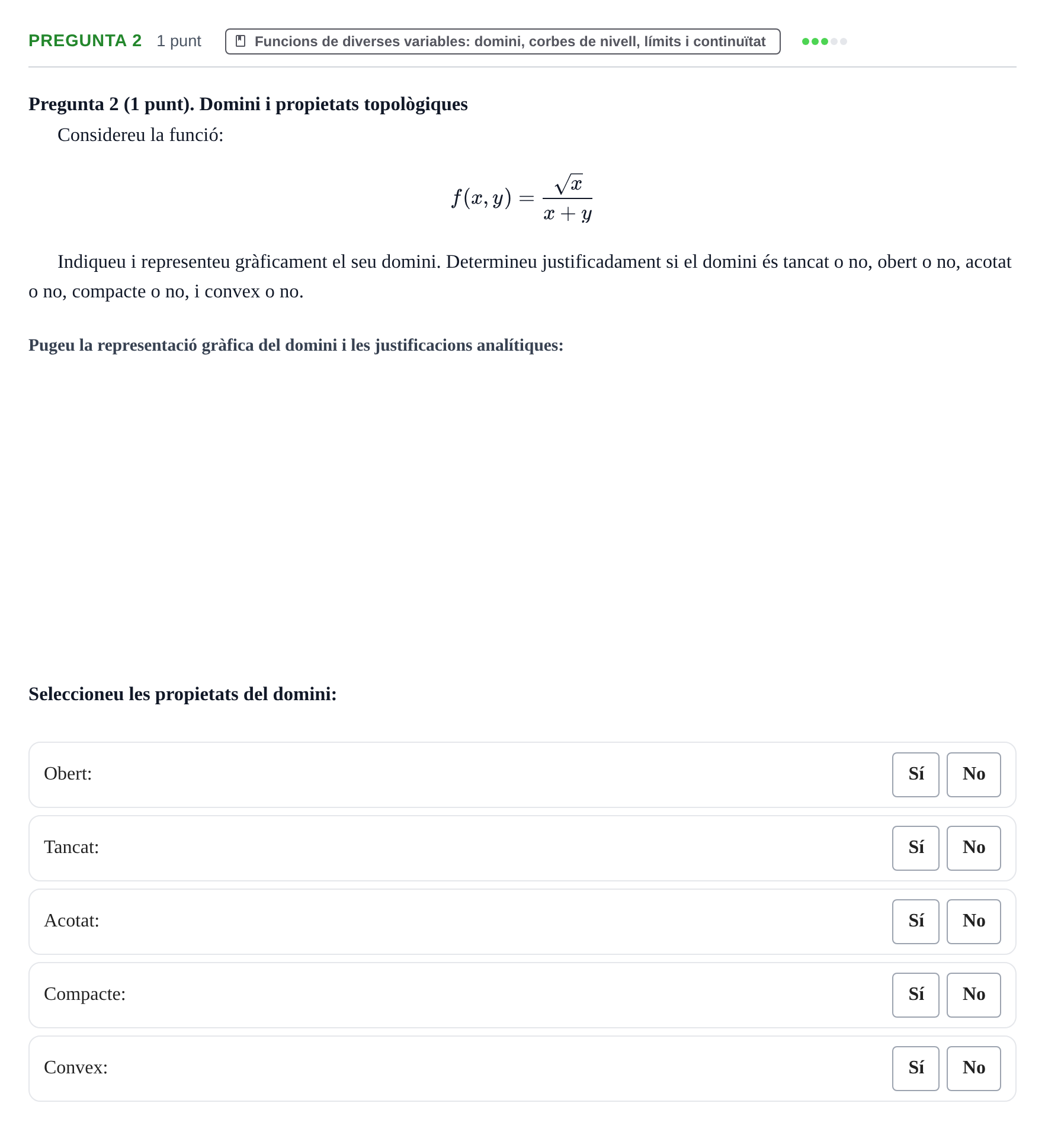 Enunciado: Pregunta 2 · Matemáticas I UB 2018