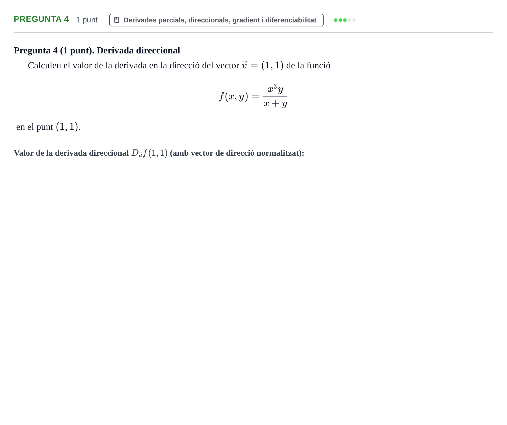 Enunciado: Pregunta 4 · Matemáticas I UB 2018