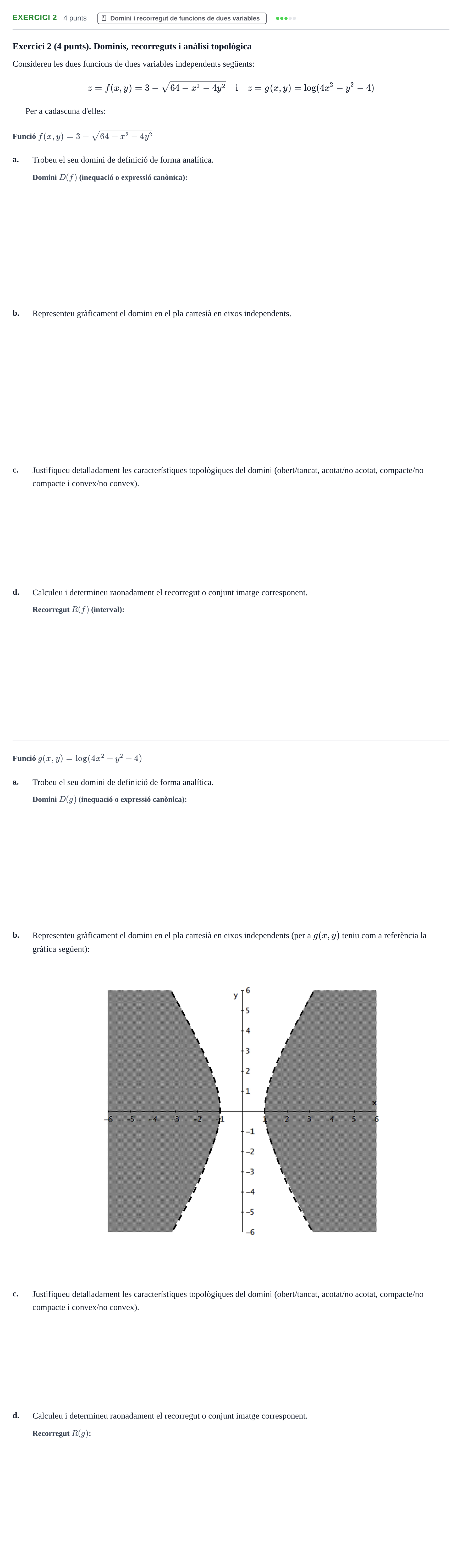 Enunciado: Exercici 2 · Matemáticas II UB 2020