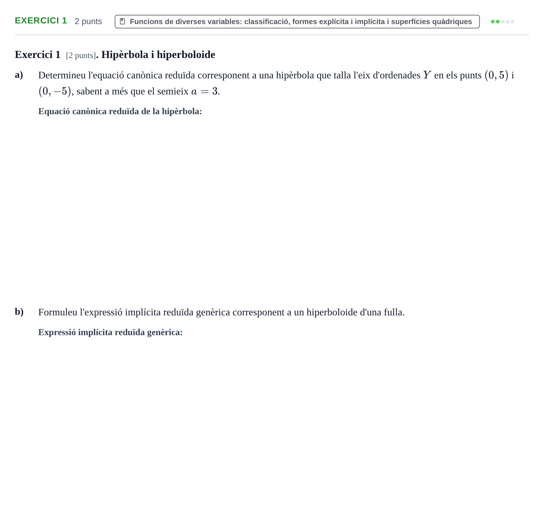 Enunciado: Exercici 1 · Matemáticas II UB 2020