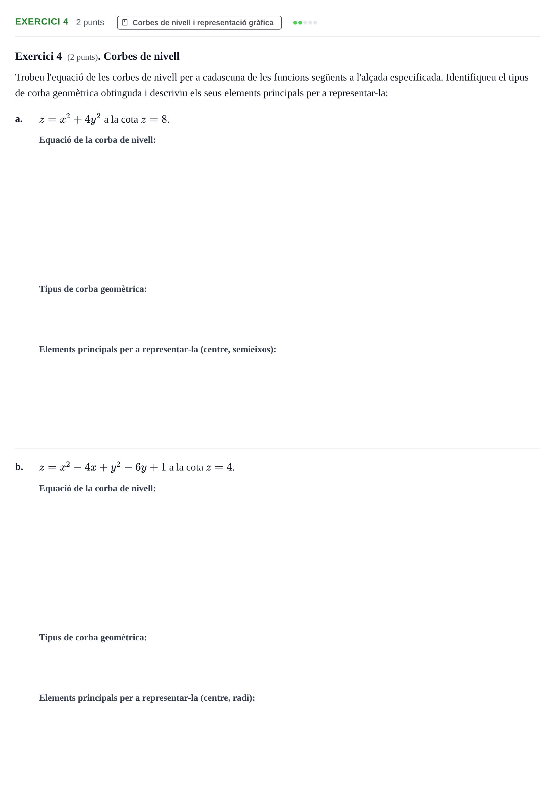 Enunciado: Exercici 4 · Matemáticas II UB 2020