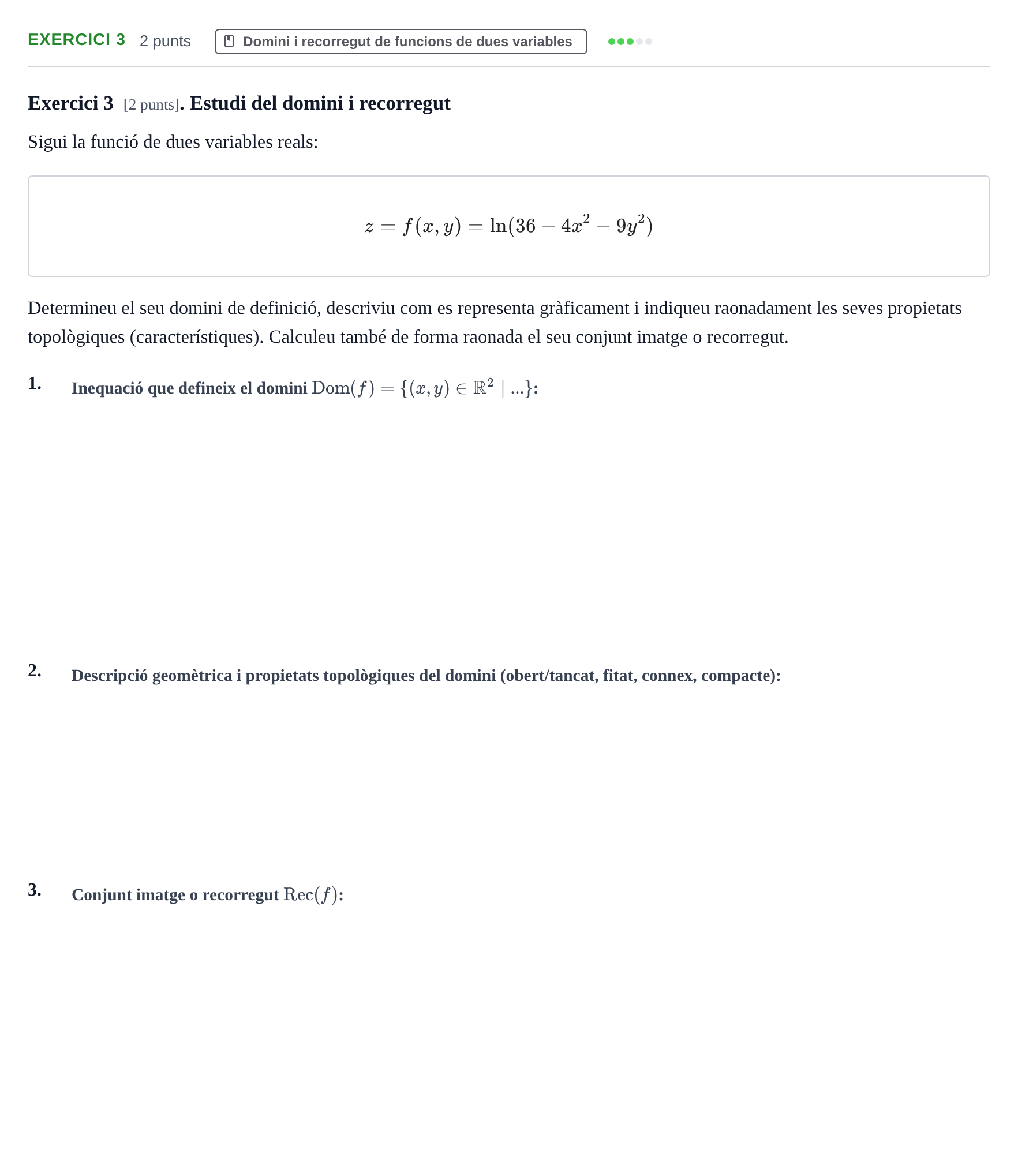 Enunciado: Exercici 3 · Matemáticas II UB 2020
