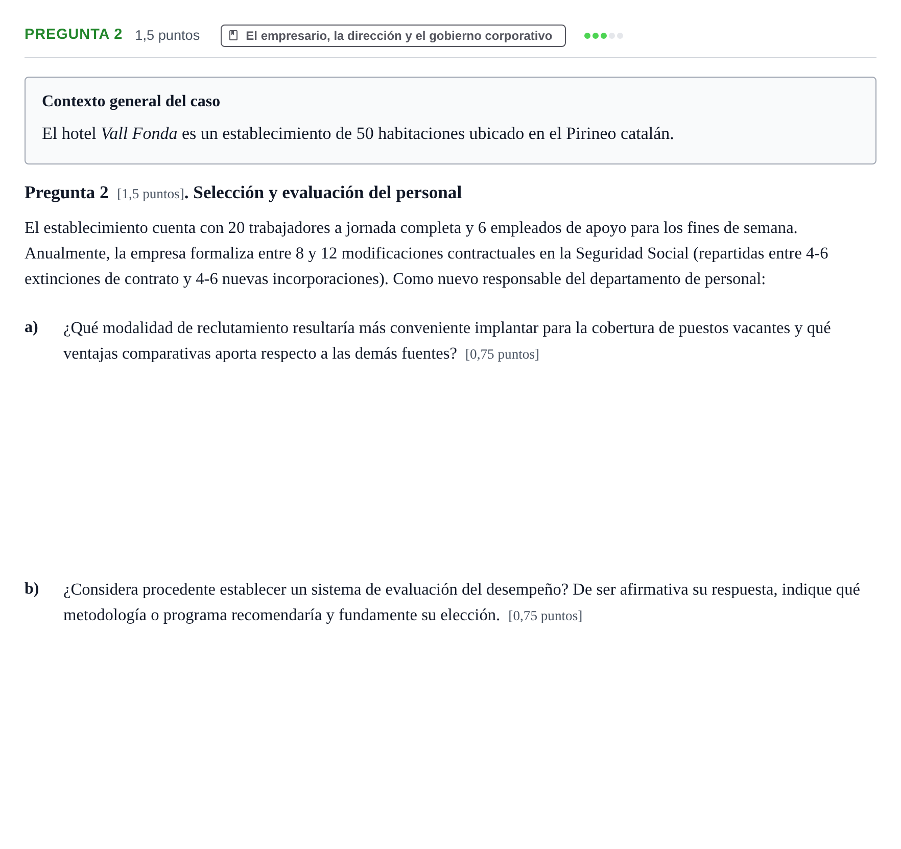 Enunciado: Pregunta 2 · Economía de la Empresa UB 2015