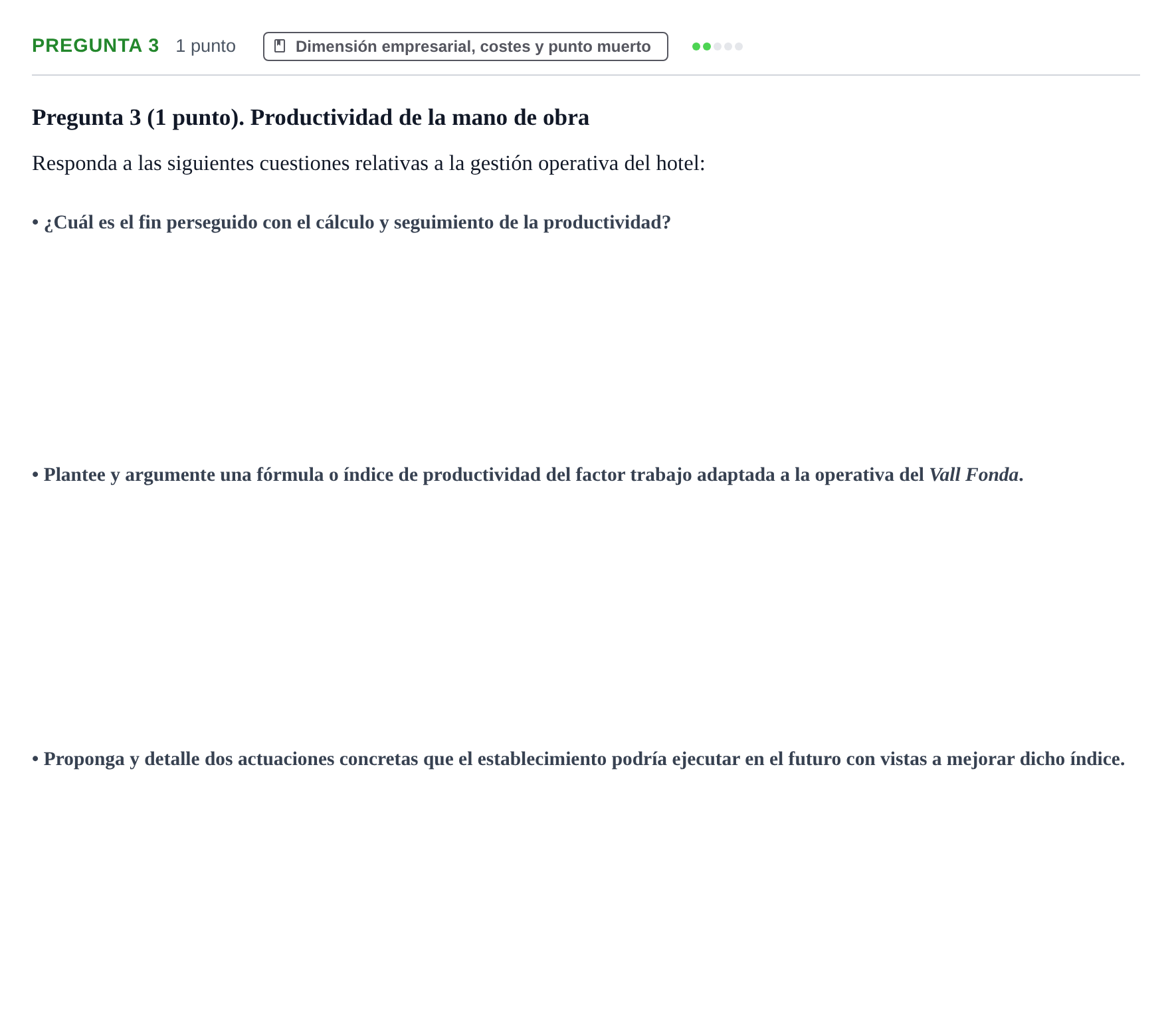 Enunciado: Pregunta 3 · Economía de la Empresa UB 2015