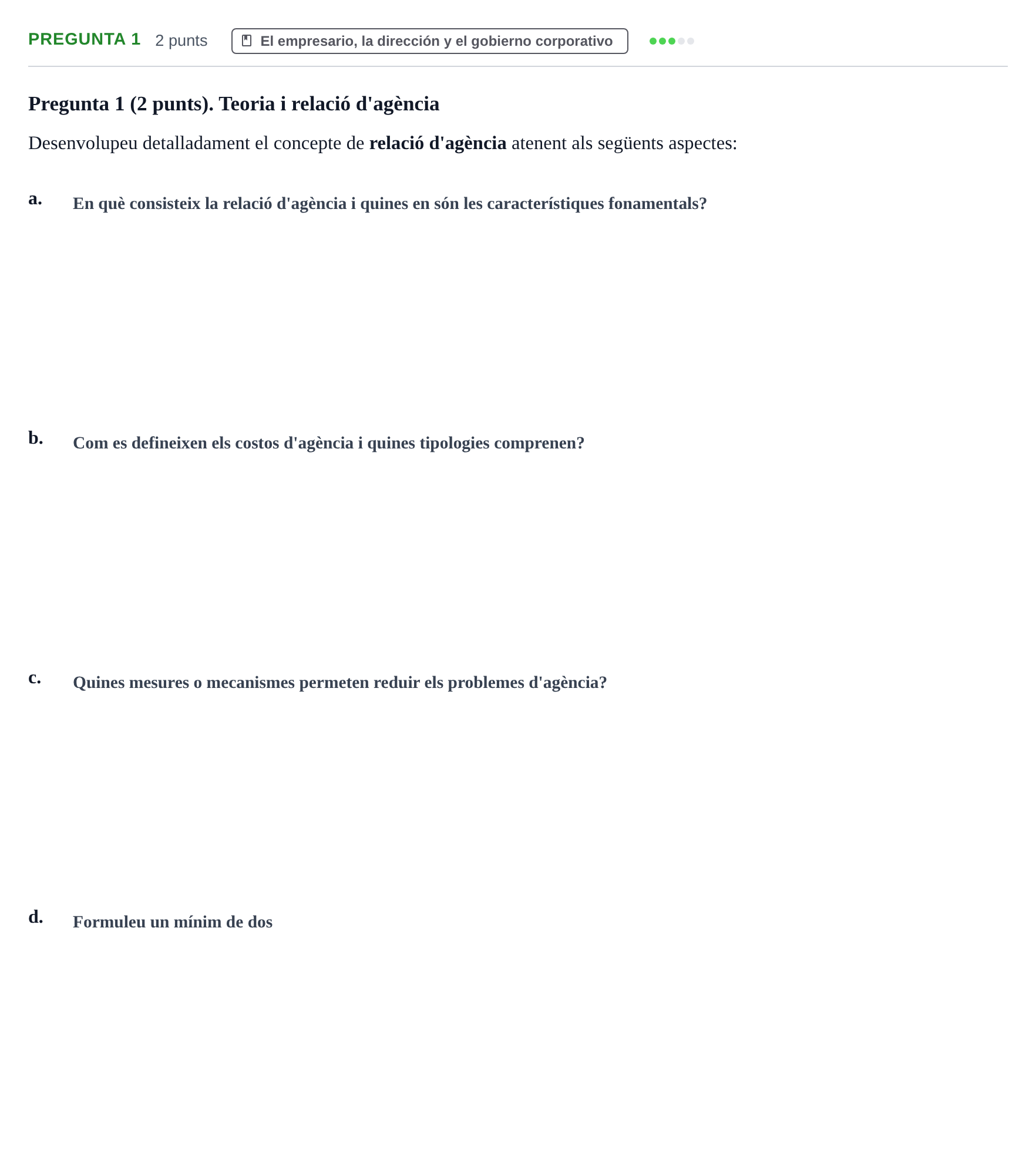 Enunciado: Pregunta 1 · Economía de la Empresa UB 2021