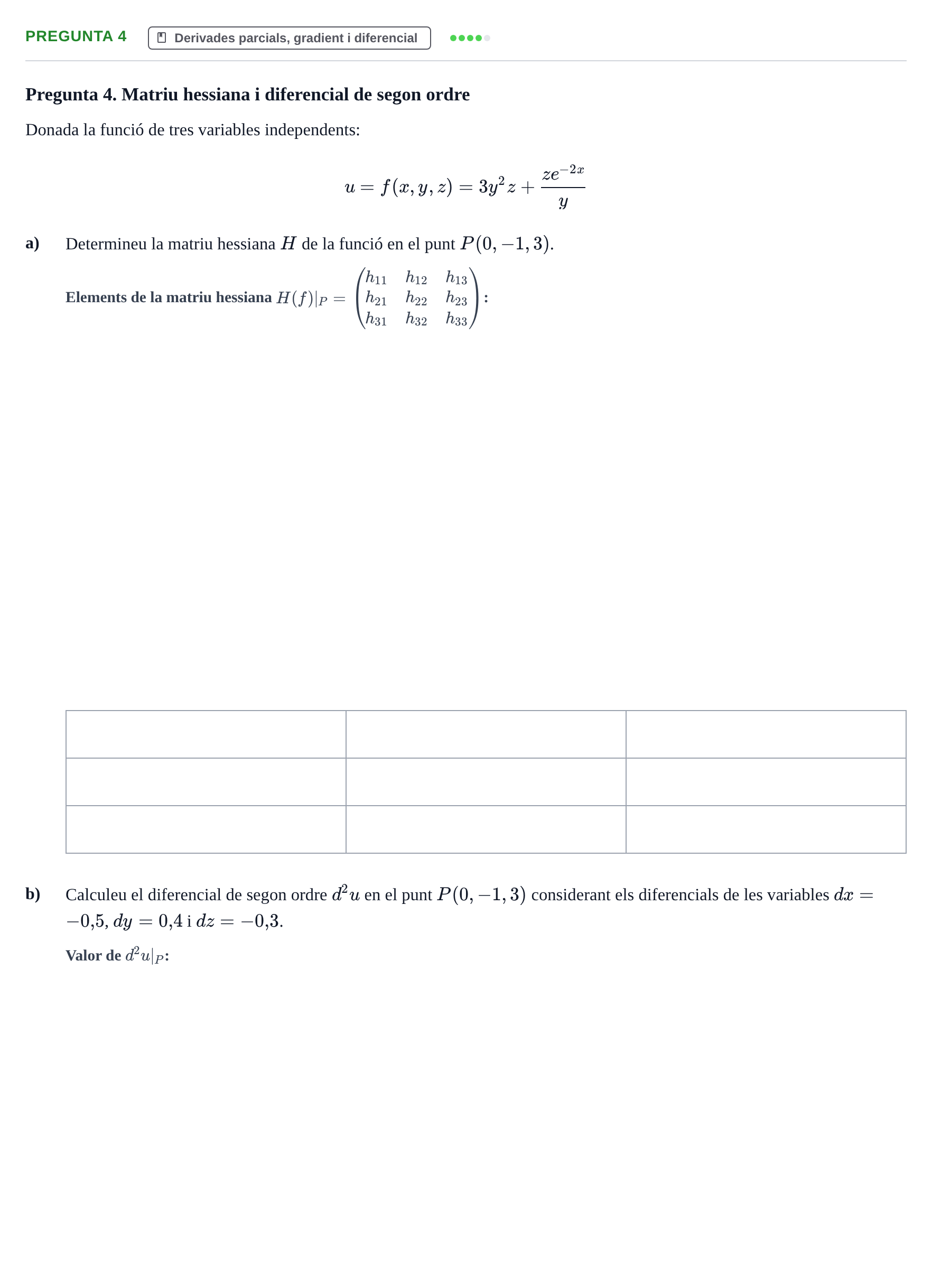 Enunciado: Pregunta 4 · Matemáticas II UB 2020
