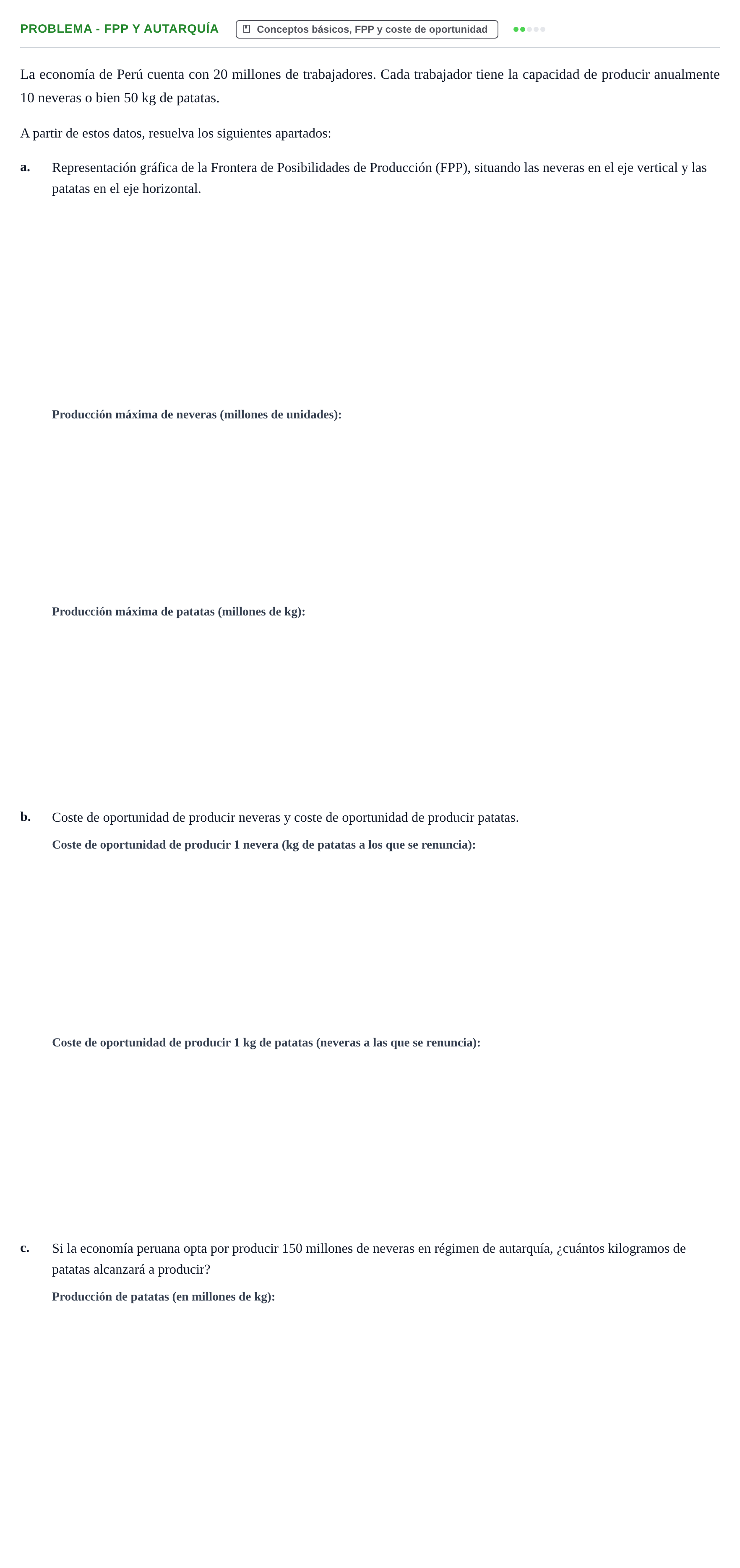 Enunciado: Problema - FPP y autarquía · Introducción a la Economía UB 2021