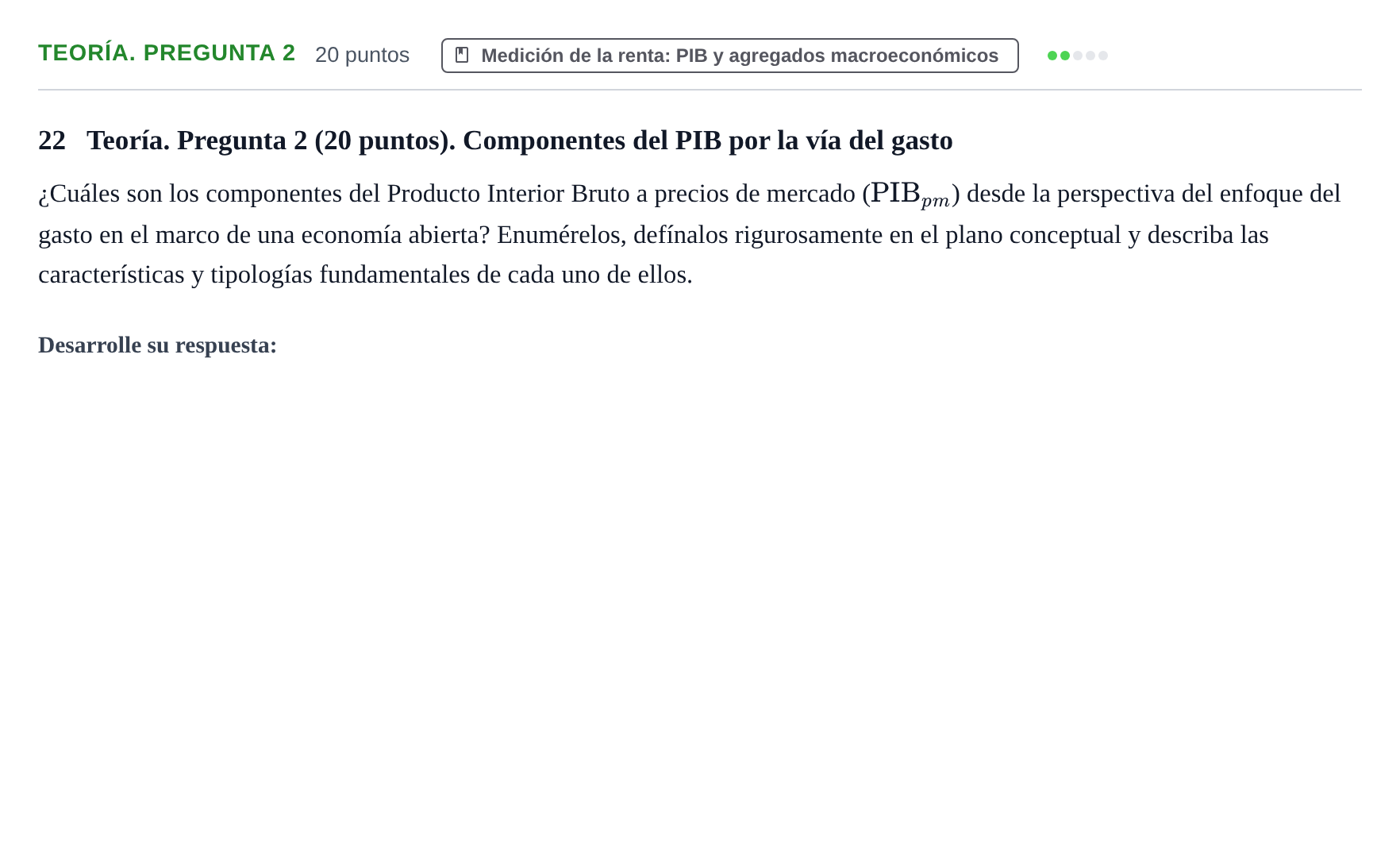 Enunciado: Ejercicio Teoría. Pregunta 2 · Introducción a la Economía UB 2022