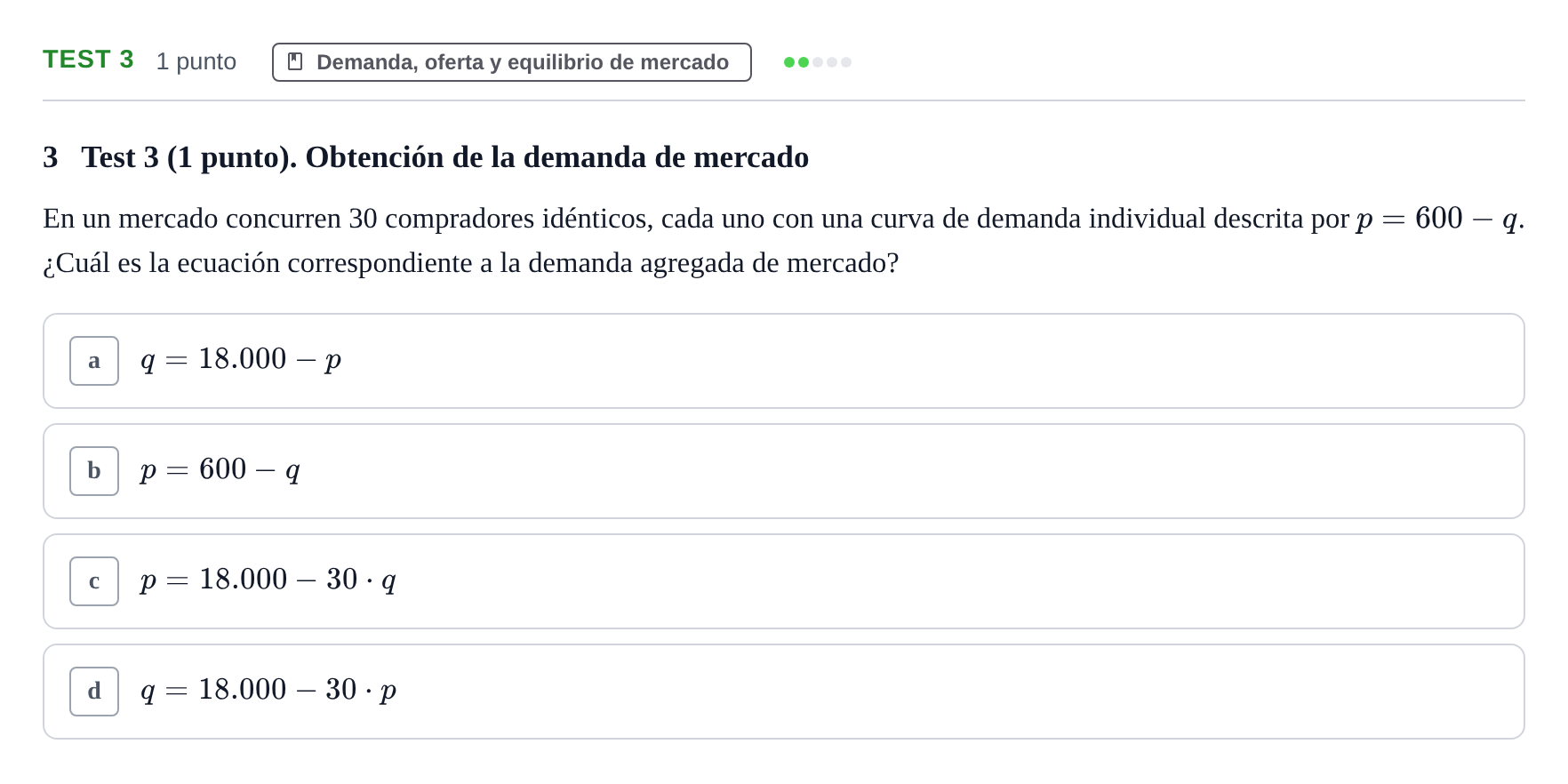Enunciado: Ejercicio Test 3 · Introducción a la Economía UB 2022