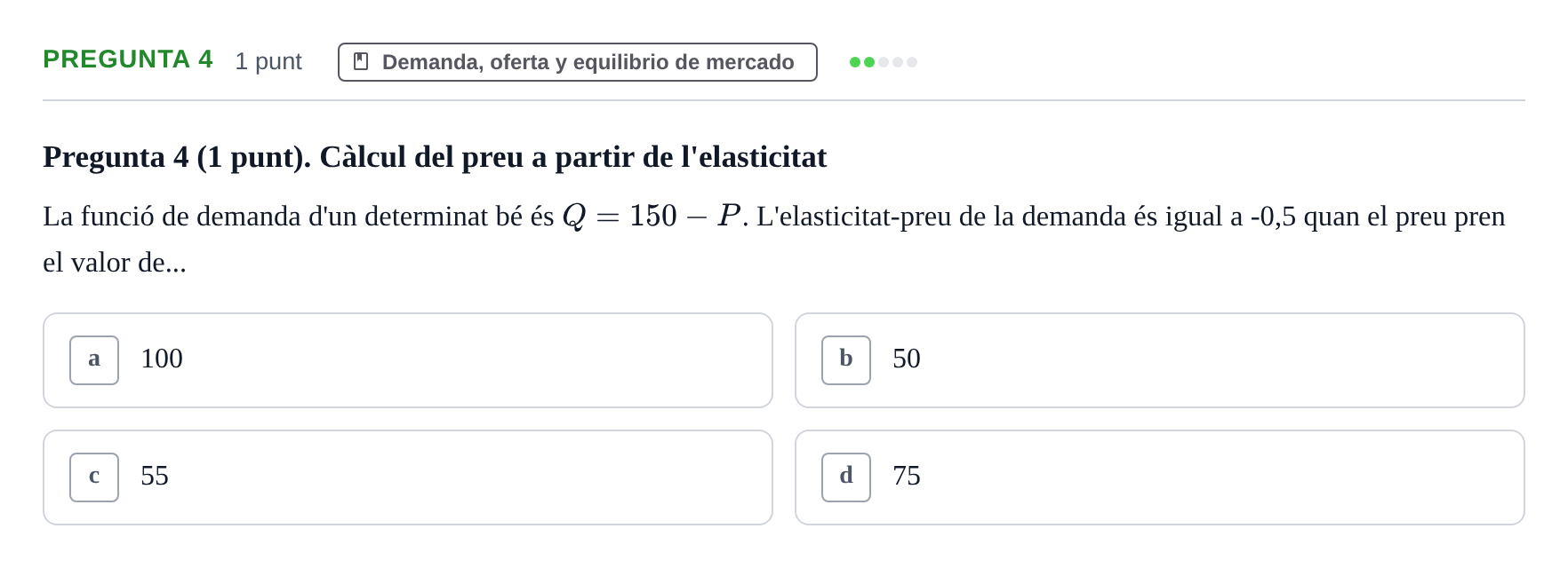 Enunciado: Pregunta 4 · Introducción a la Economía UB Exemples