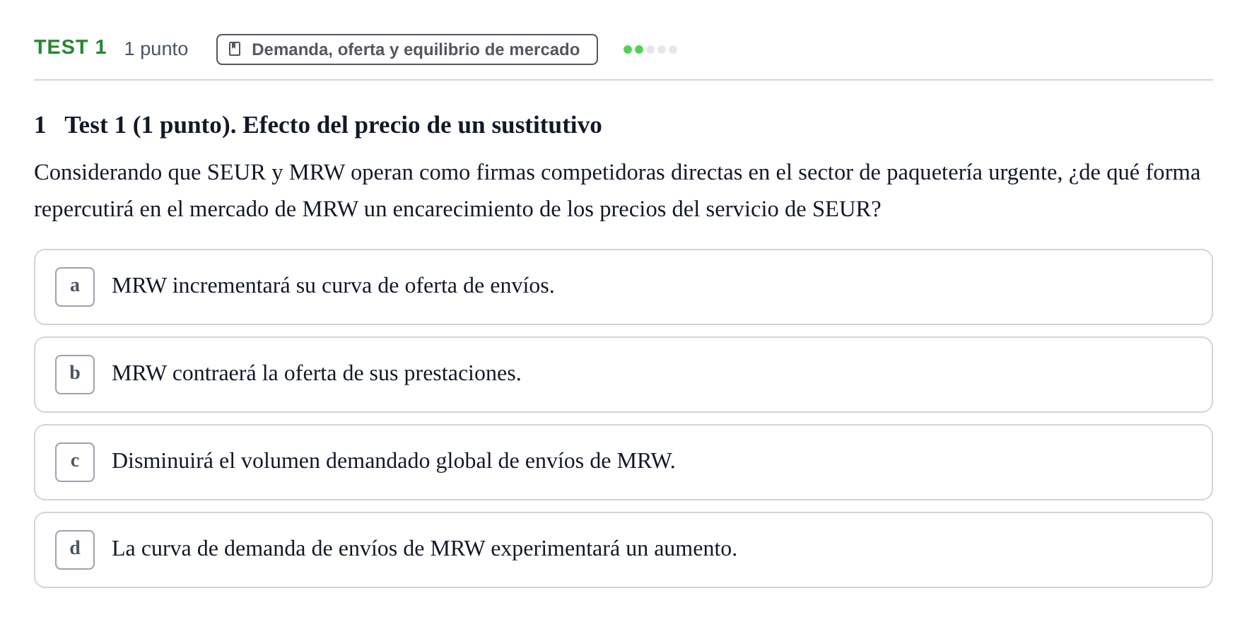 Enunciado: Ejercicio Test 1 · Introducción a la Economía UB 2022