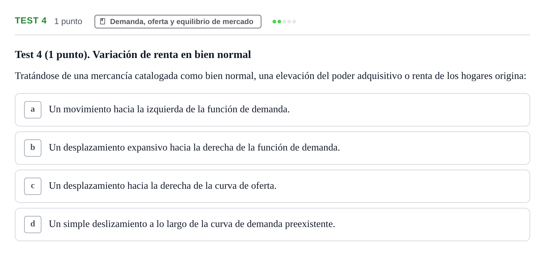 Enunciado: Ejercicio Test 4 · Introducción a la Economía UB 2022