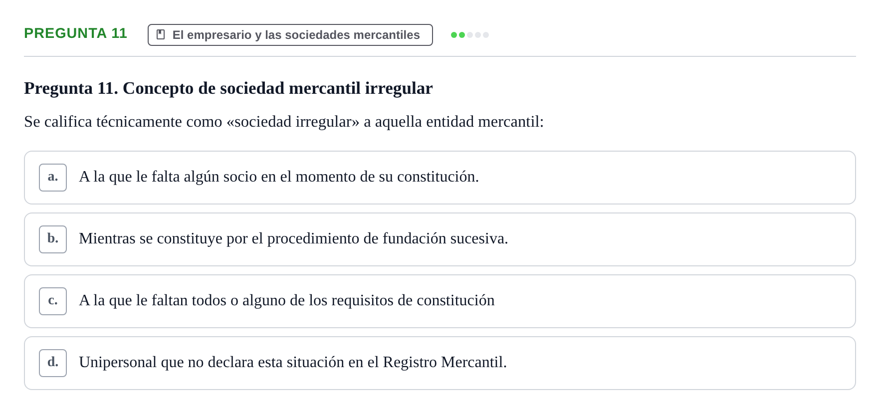 Enunciado: Pregunta 11 · Introducción al Derecho UB Examen Parcial 1: Introducción al Derecho