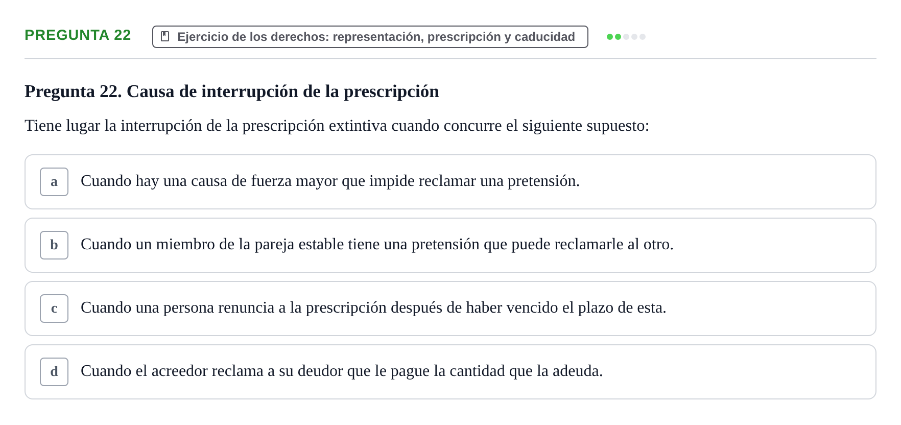 Enunciado: Pregunta 22 · Introducción al Derecho UB Examen Parcial 1: Introducción al Derecho