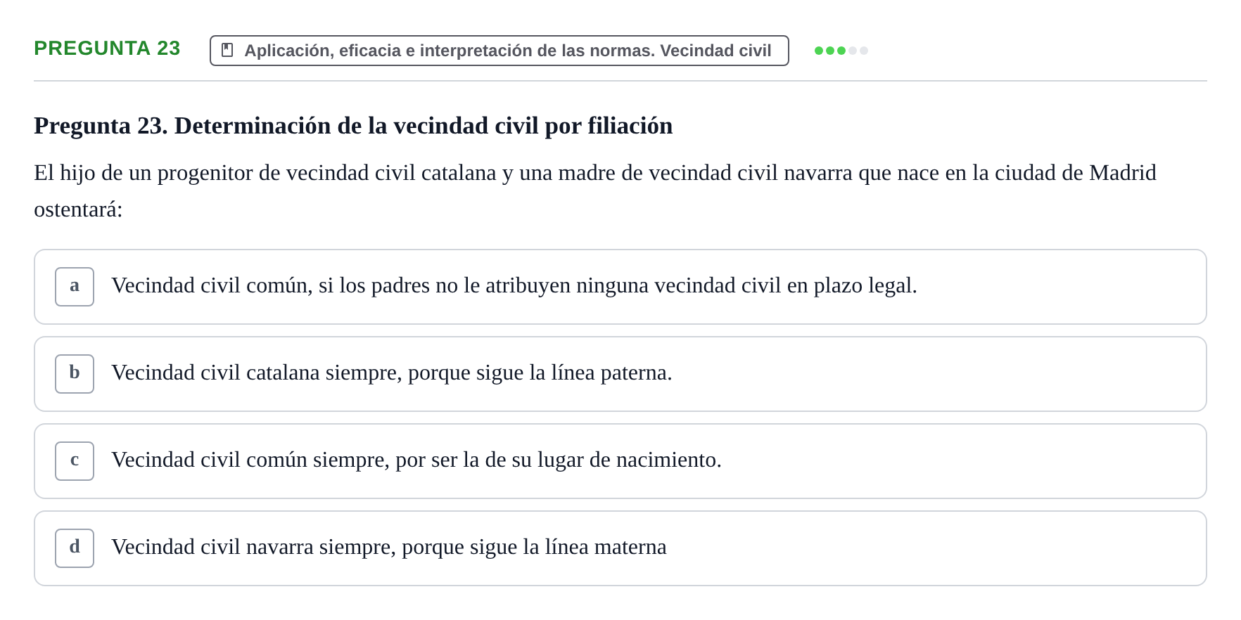 Enunciado: Pregunta 23 · Introducción al Derecho UB Examen Parcial 1: Introducción al Derecho