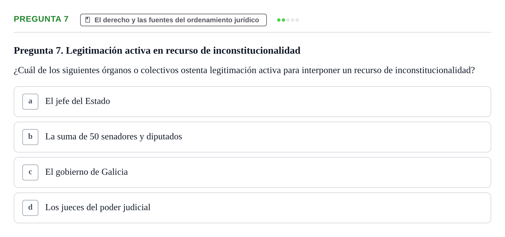 Enunciado: Pregunta 7 · Introducción al Derecho UB Examen Parcial 1: Introducción al Derecho