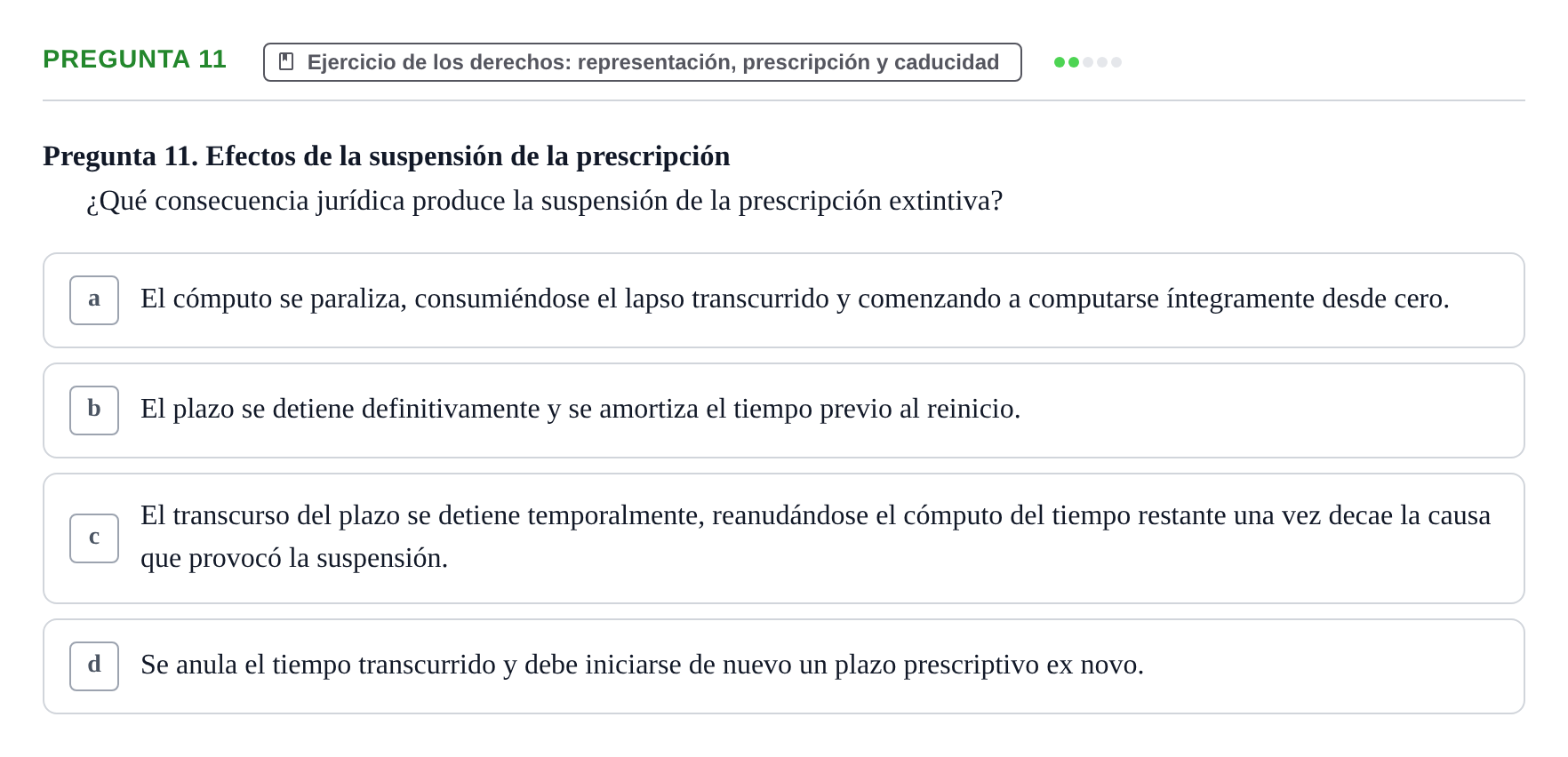 Enunciado: Pregunta 11 · Introducción al Derecho UB Examen final de Introducción al Derecho