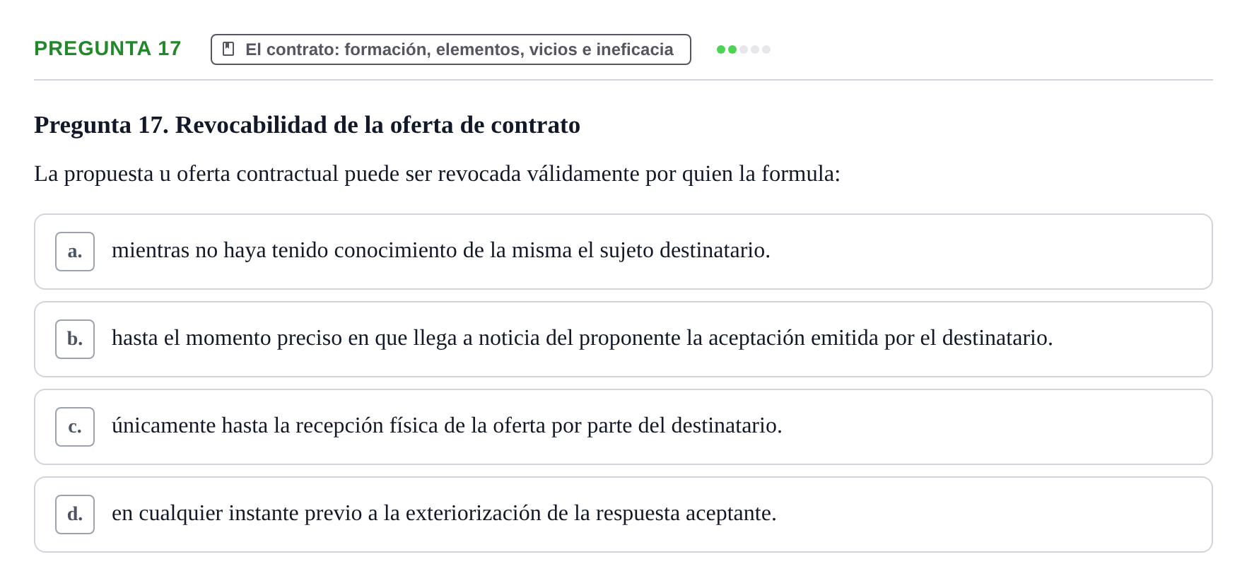 Enunciado: Pregunta 17 · Introducción al Derecho UB Examen final de Introducción al Derecho