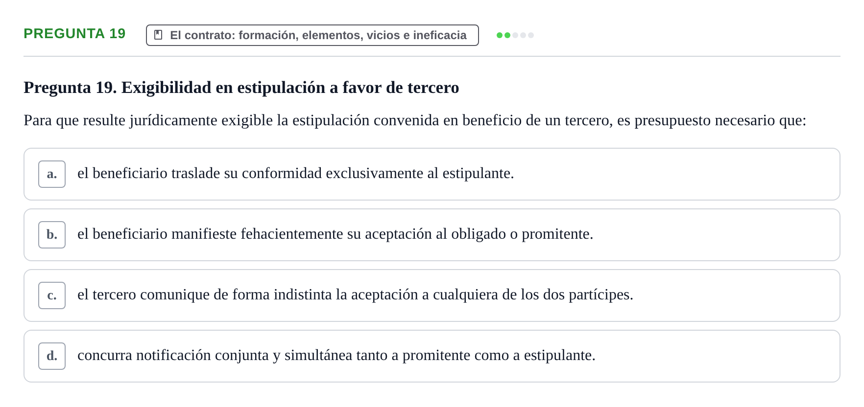 Enunciado: Pregunta 19 · Introducción al Derecho UB Examen final de Introducción al Derecho