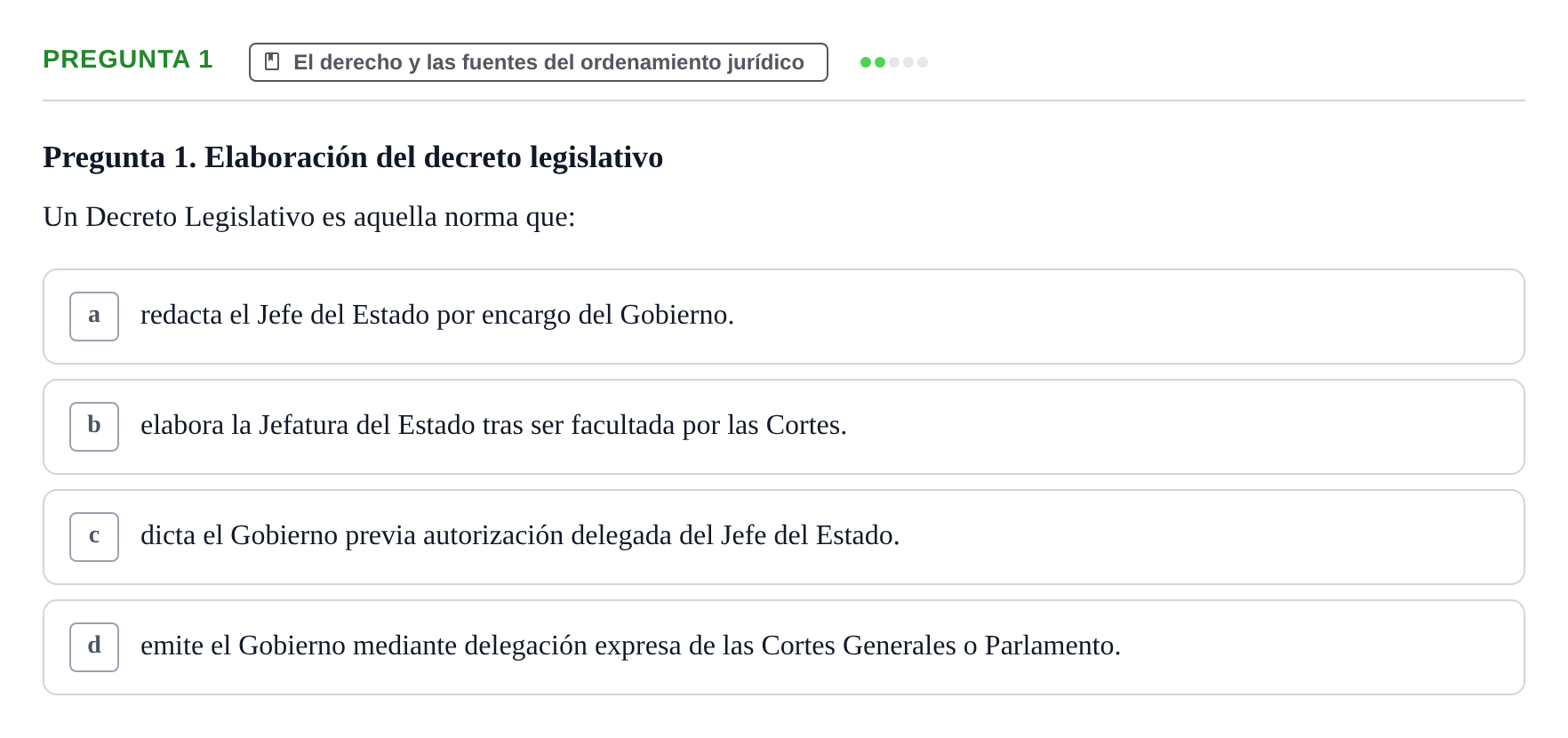Enunciado: Pregunta 1 · Introducción al Derecho UB Examen final de Introducción al Derecho