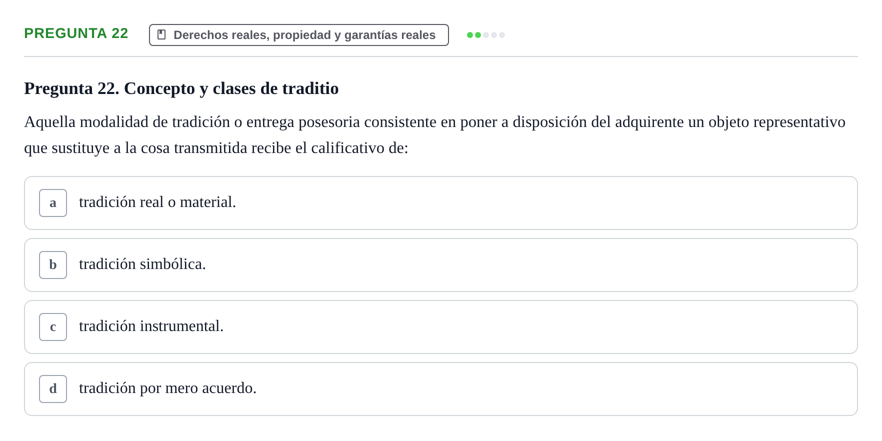 Enunciado: Pregunta 22 · Introducción al Derecho UB Examen final de Introducción al Derecho
