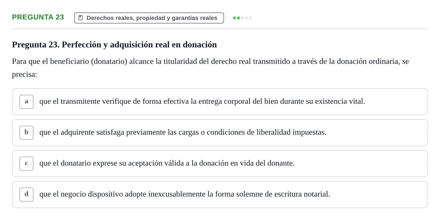 Enunciado: Pregunta 23 · Introducción al Derecho UB Examen final de Introducción al Derecho
